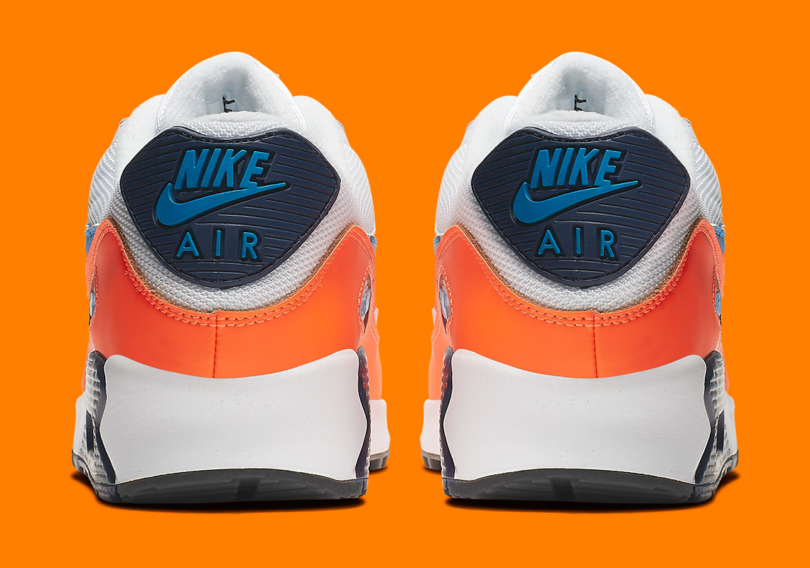 the 'air max 90 releases in a vintage friendly blue and orange