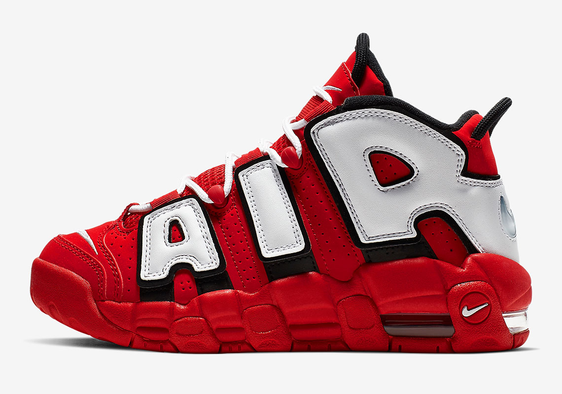 nike air more uptempo red and black