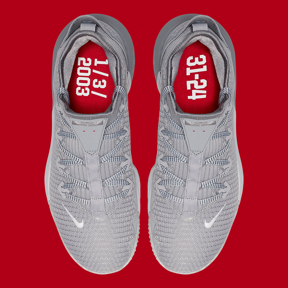 Nike LeBron 16 Low Grey Red CI2668-003 