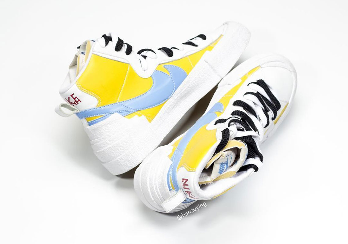 Sacai Nike Blazer With Dunk White Yellow 4