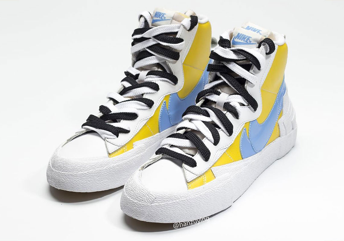 Sacai Nike Blazer With Dunk White Yellow 5