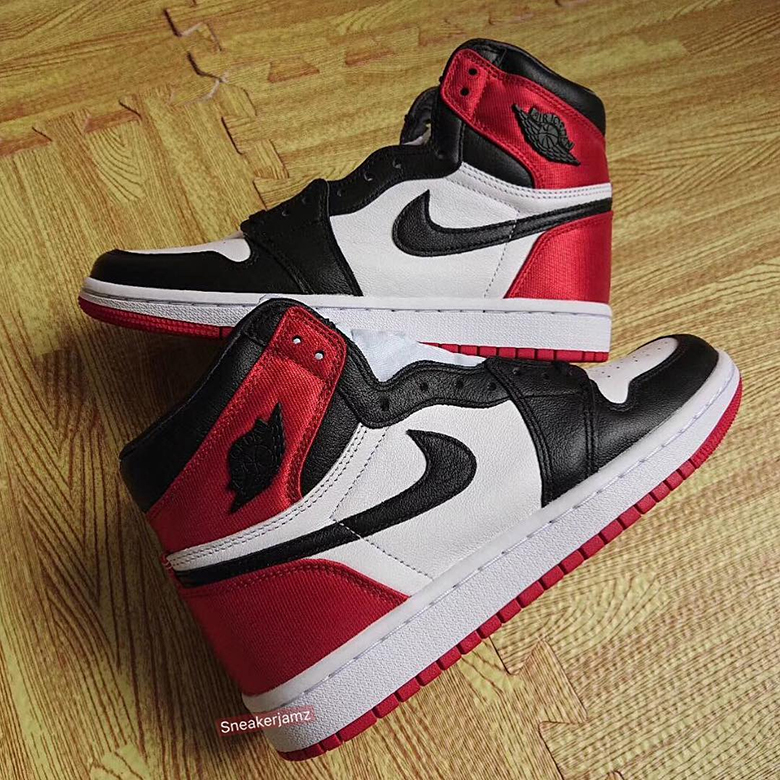 Air Jordan 1 Satin Black Toe Women's 