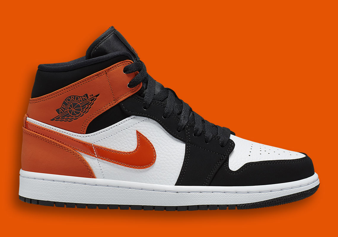 air jordan 1 mid orange black