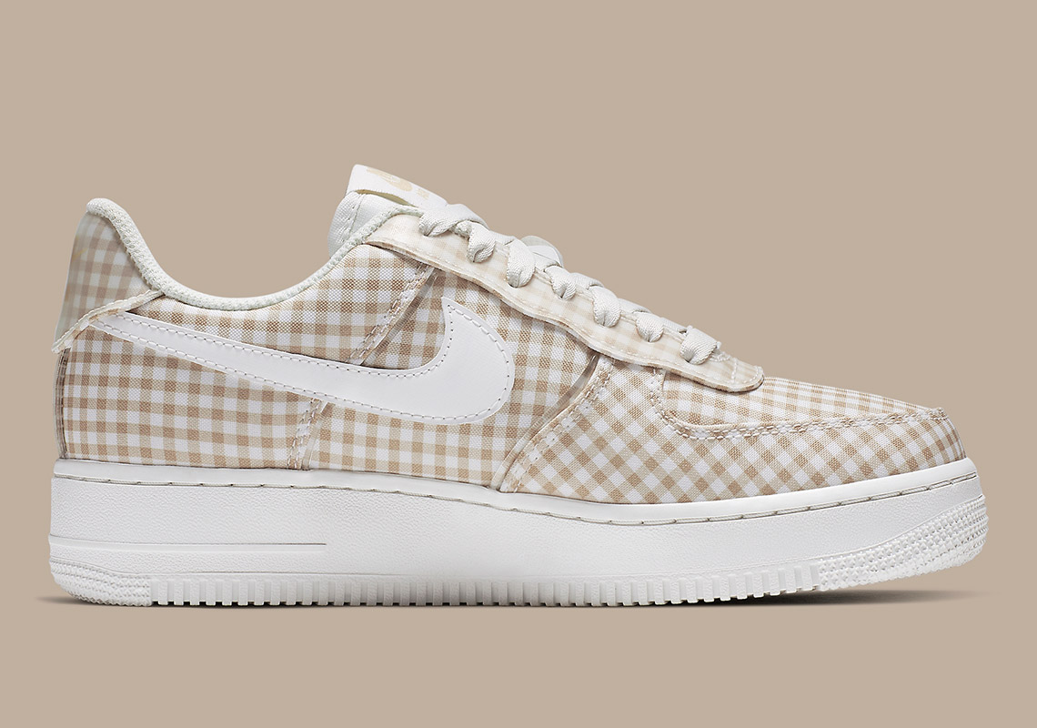 tan checkered air force ones