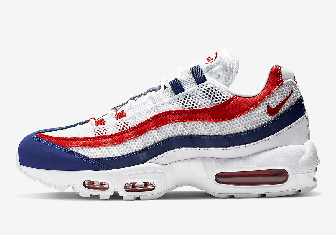 white red and blue air max 95