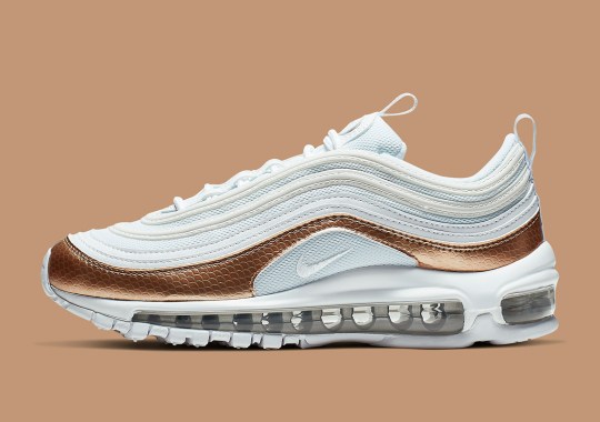 The Nike Air Max 97 GS Appears In Textured Bronze Uppers