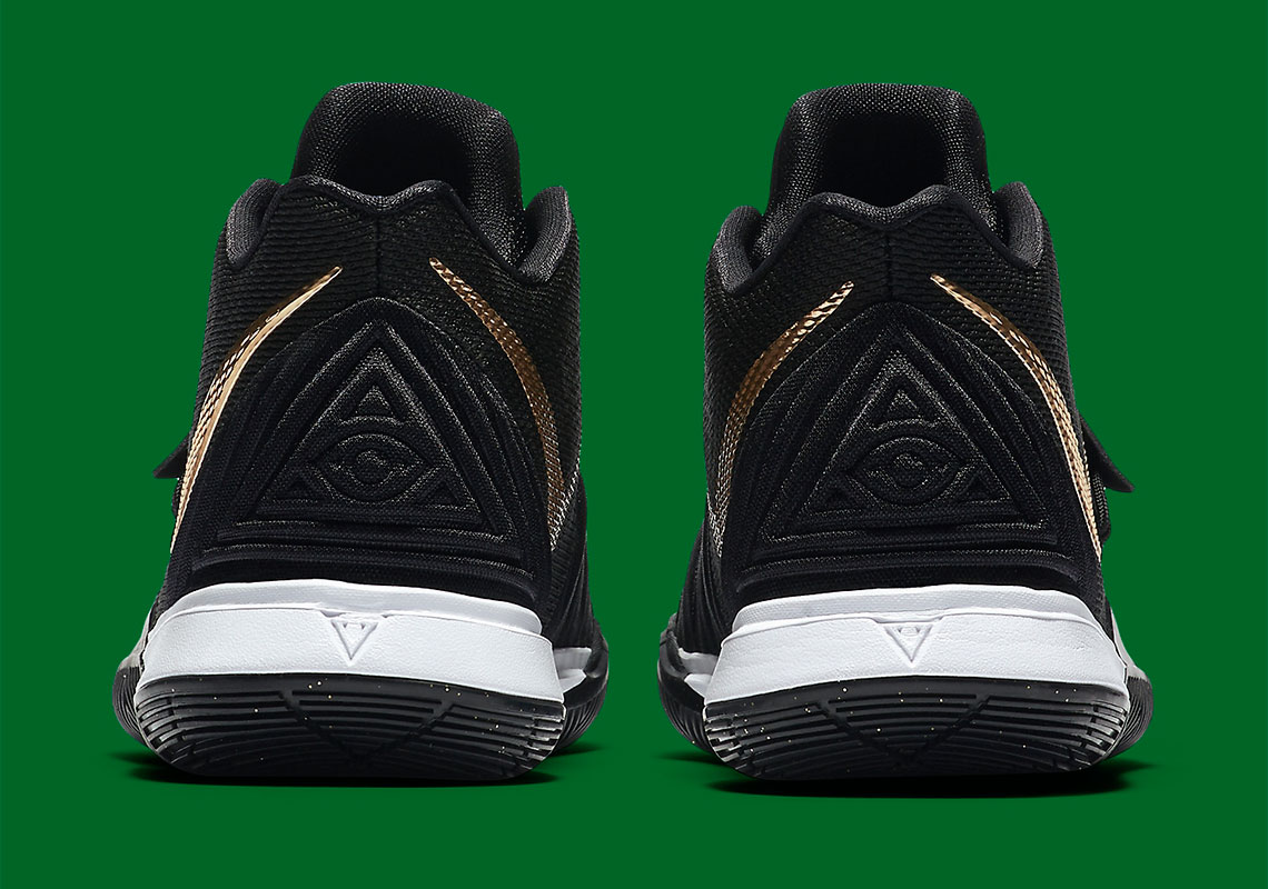 kyrie 5s black and gold