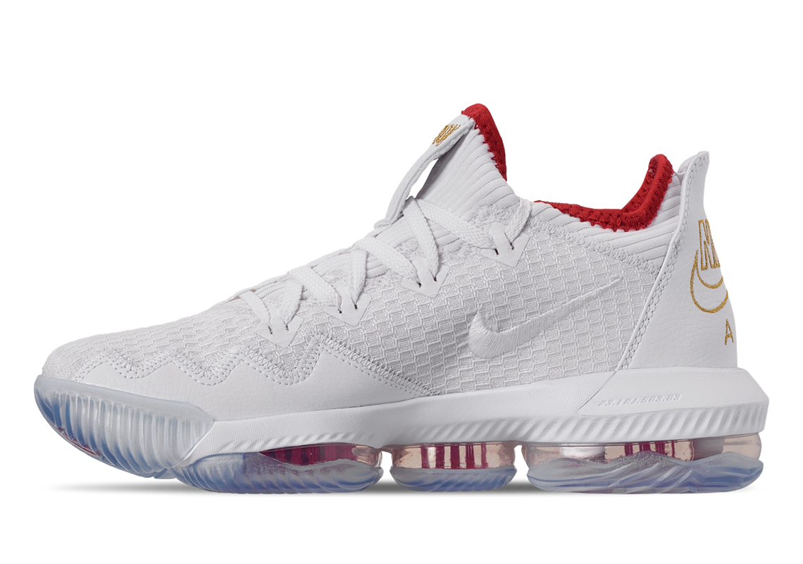 lebron 16 low white and red