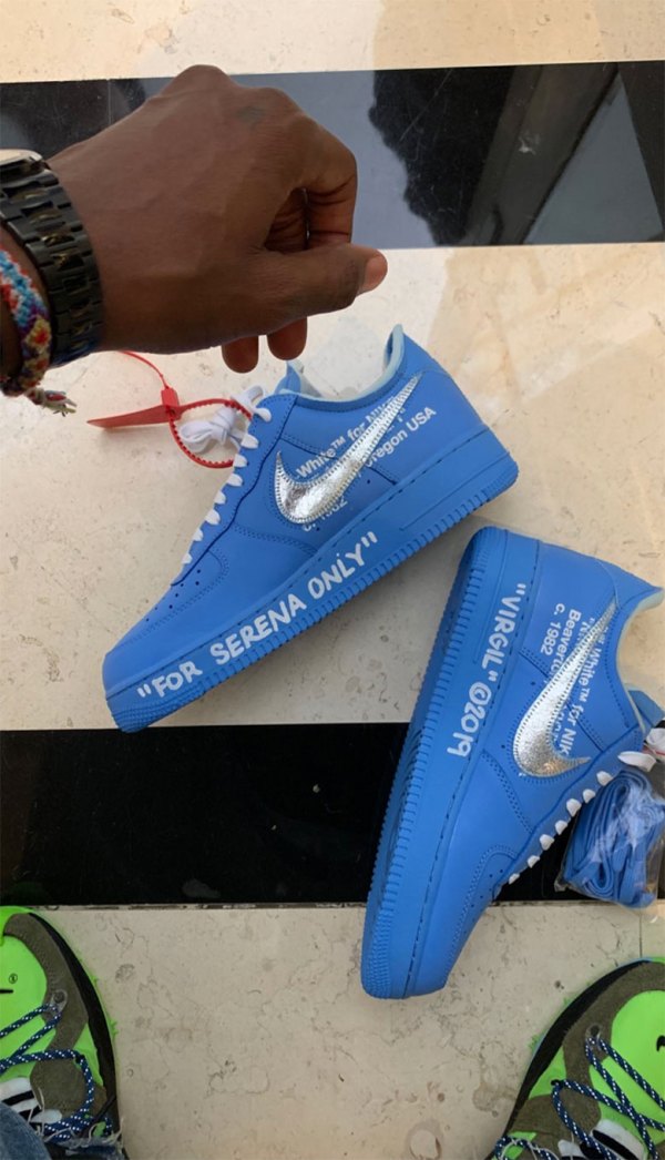 off white blue air force 1s
