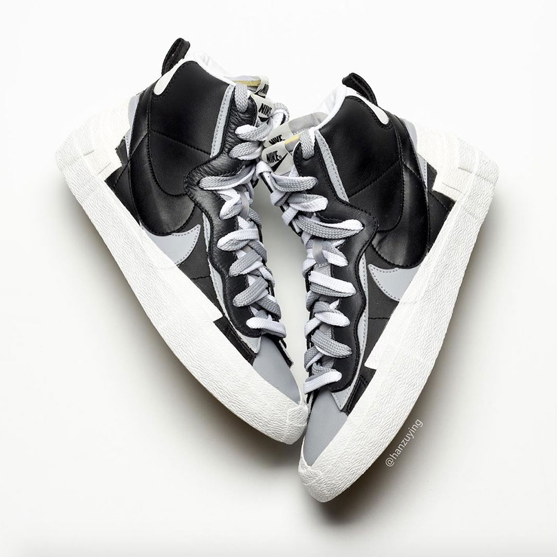 Sacai Nike Blazer Black Grey White Bv0062 002 1