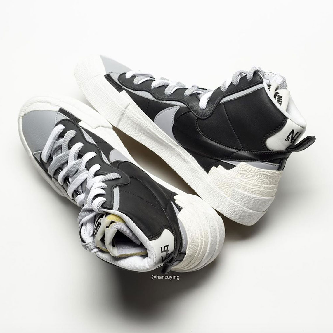 Sacai Nike Blazer Black Grey White Bv0062 002 6