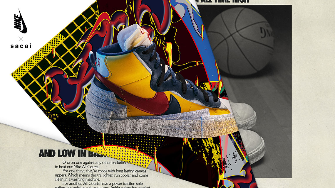 Sacai Nike Blazer Yellow Red Blue Official Release Date