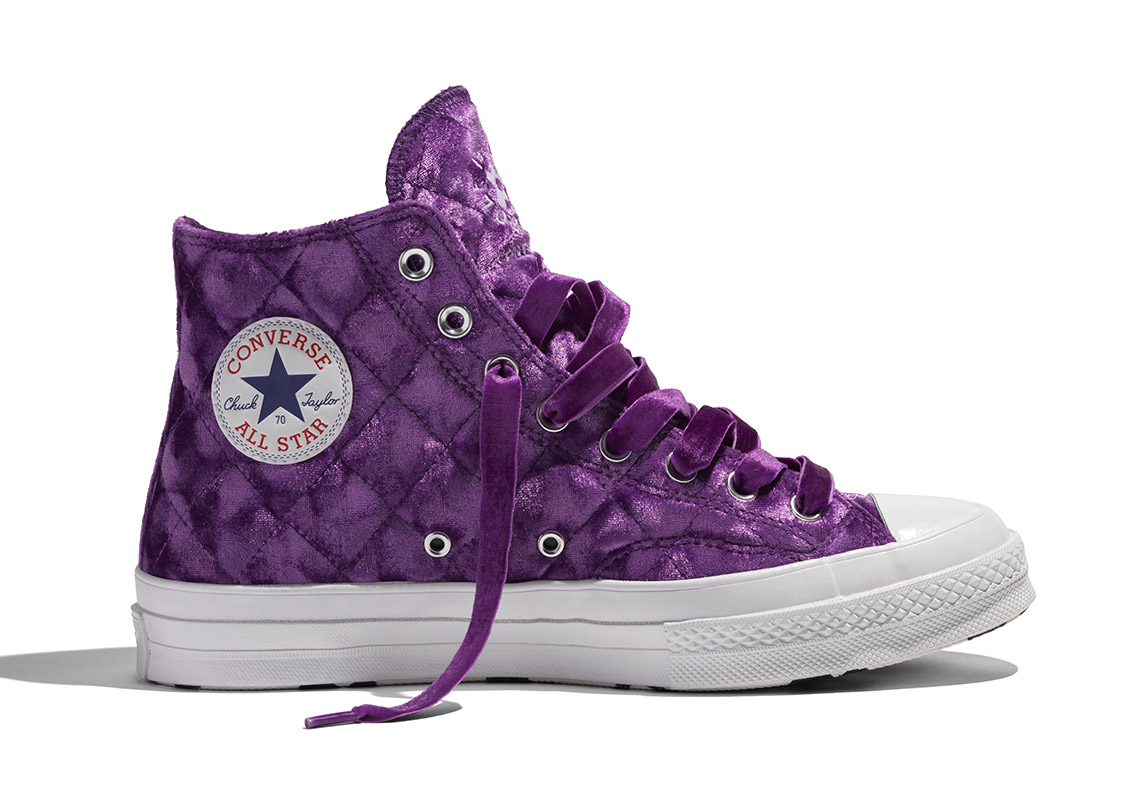 purple velvet high top converse