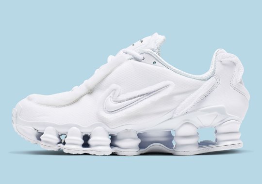 Official Images Of The COMME des GARÇONS x Nike Shox TL In White