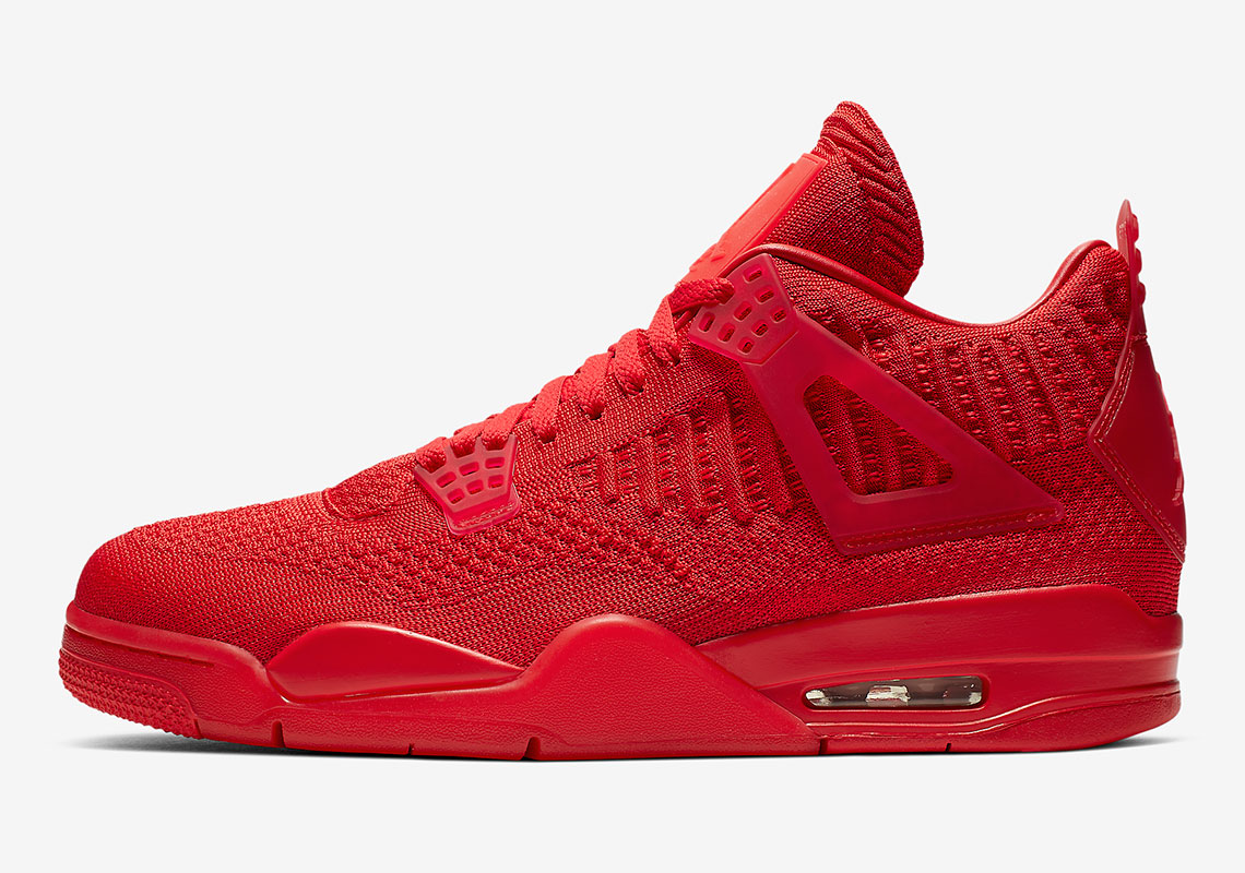 all red jordan 4 flyknit