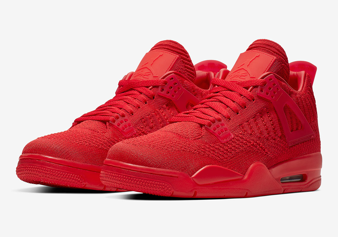 all red jordan 4 flyknit