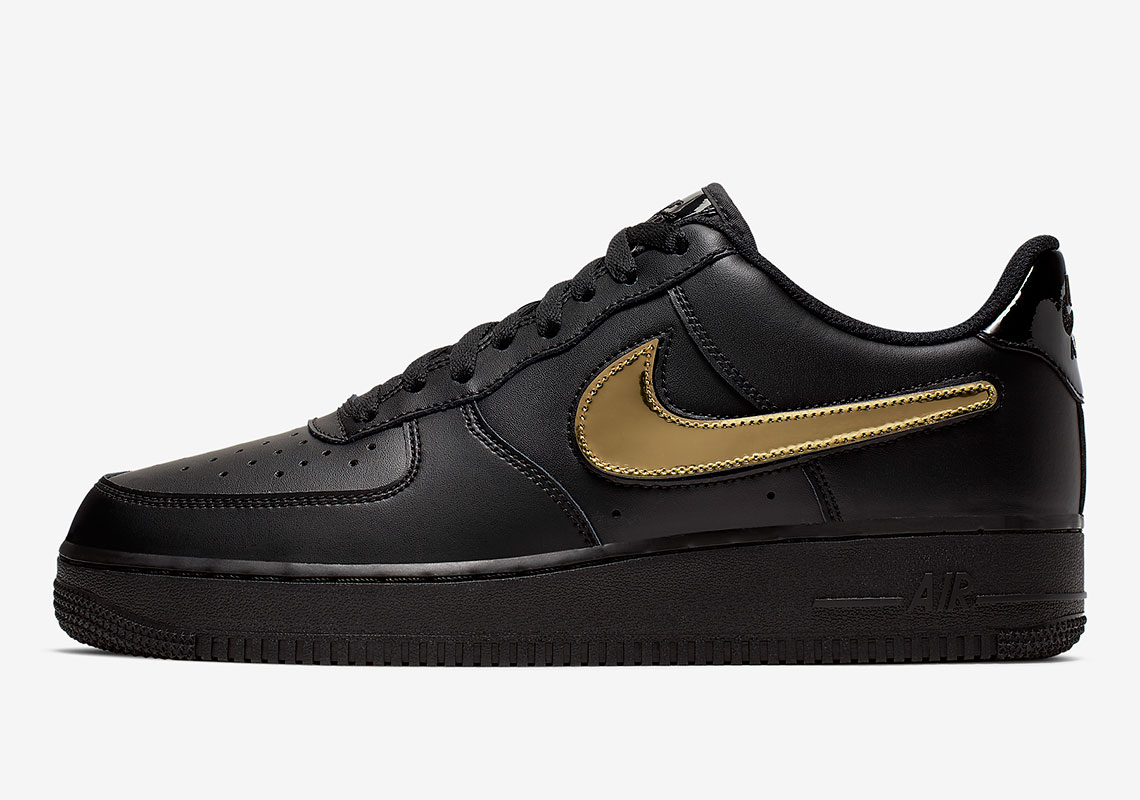 black and gold air force ones