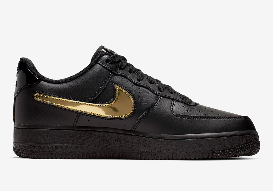 black and gold nike air force ones
