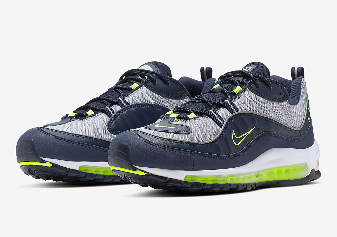Navy And Neon Pairs Up On This Nike Air Max 98