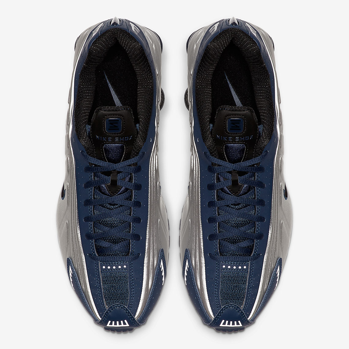 Nike shox store blue and silver