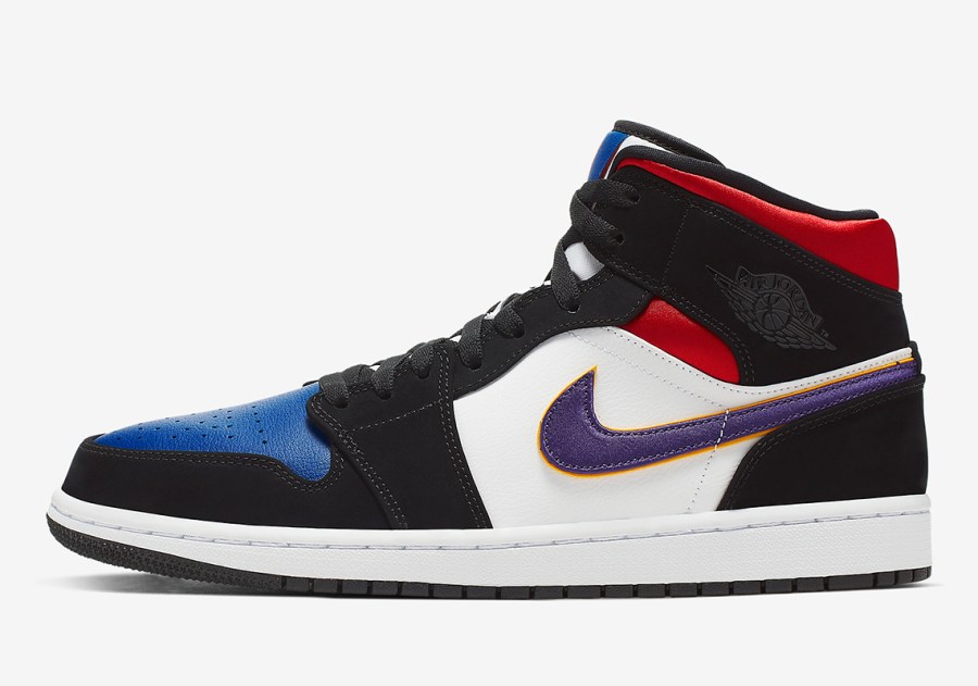 Air Jordan 1 Mid Purple White Red 852542-005 Release Info 