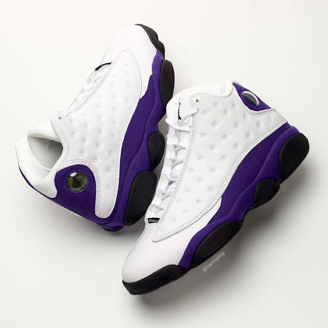 purple and white jordan 13s