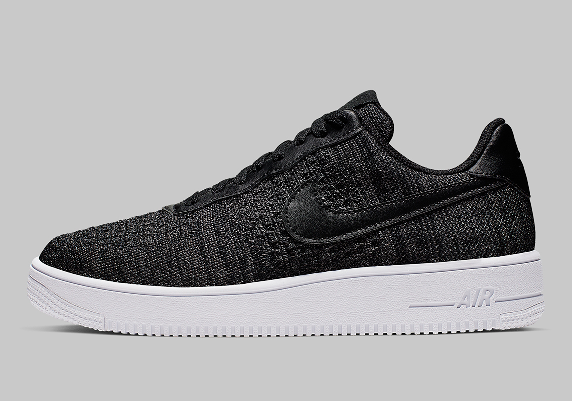 nike air force 1 flyknit black and white