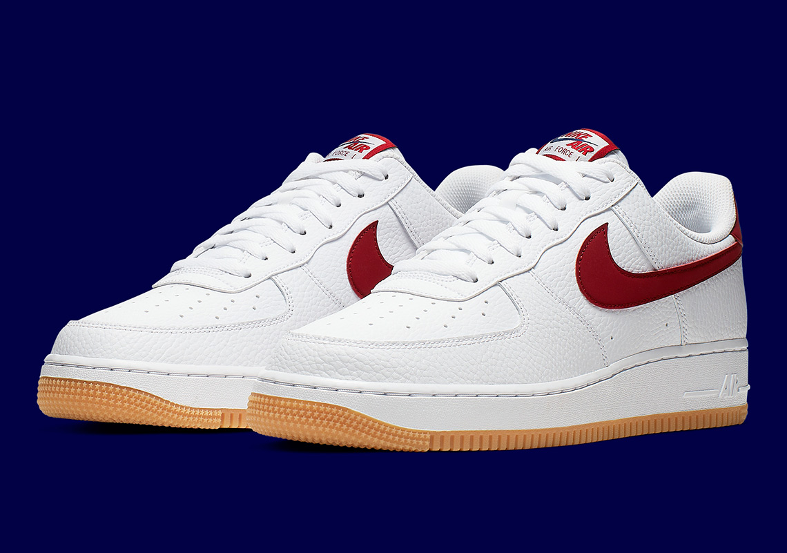Gum Soles Return To The Nike Air Force 1 With Blue And Maroon Trim