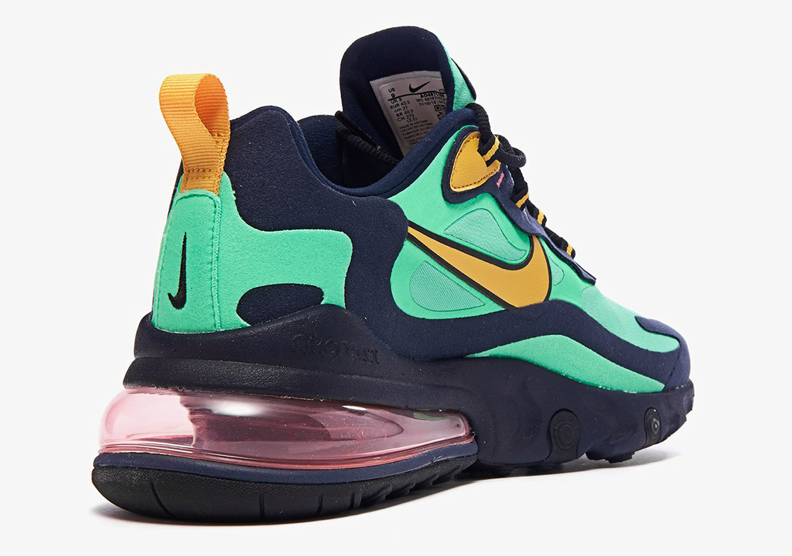 Nike air max 270 react green ochre  and  obsidian sale