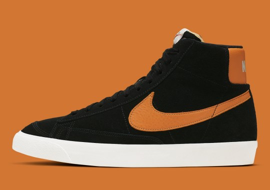 The Nike Blazer Mid Vintage Returns In Black And Orange Suede