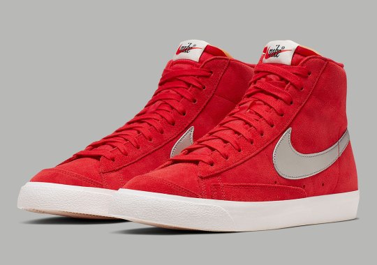 Nike Blazer Mid Vintage Gets Red Suede And Metallic Silver Swooshes