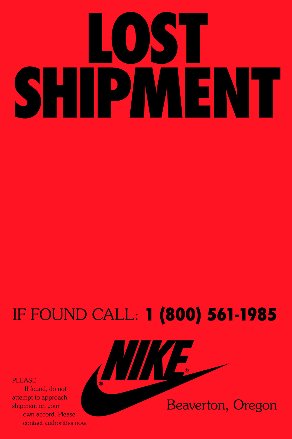 Nike Missing Shipment Flyer 1