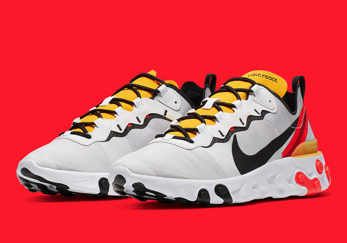 Another Stylish Nike React Element 55 Emerges With Yellow And Bright Crimson