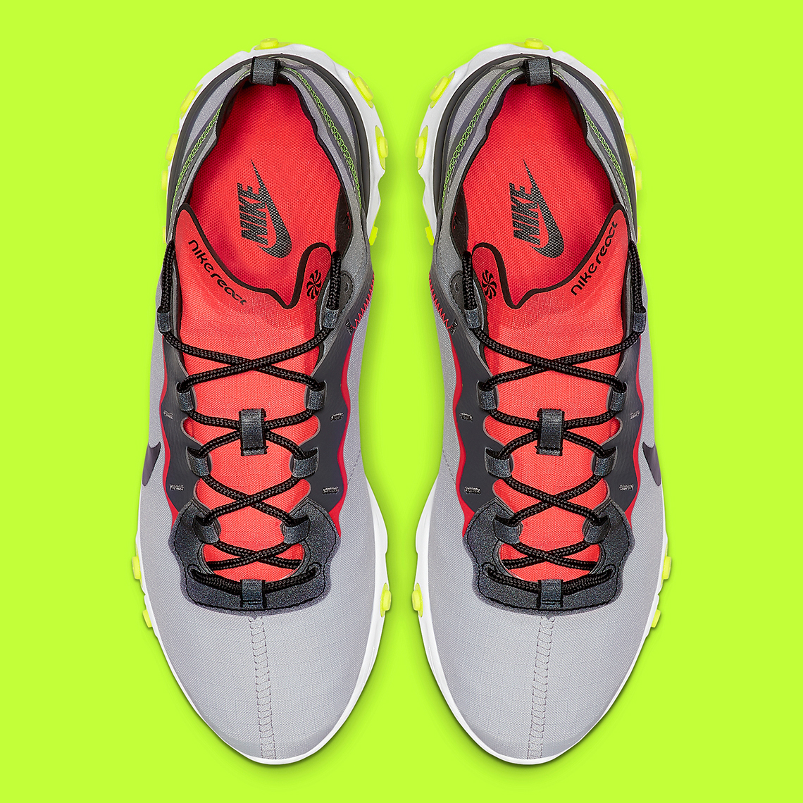 nike react element 55 pure platinum bright crimson volt