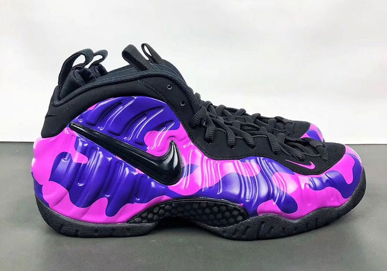 Purple Camouflage Covers The Nike Air Foamposite Pro