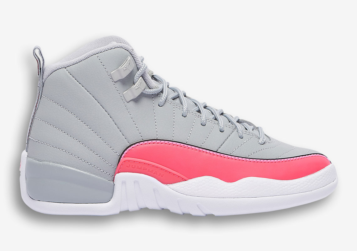 pink and grey jordan 12