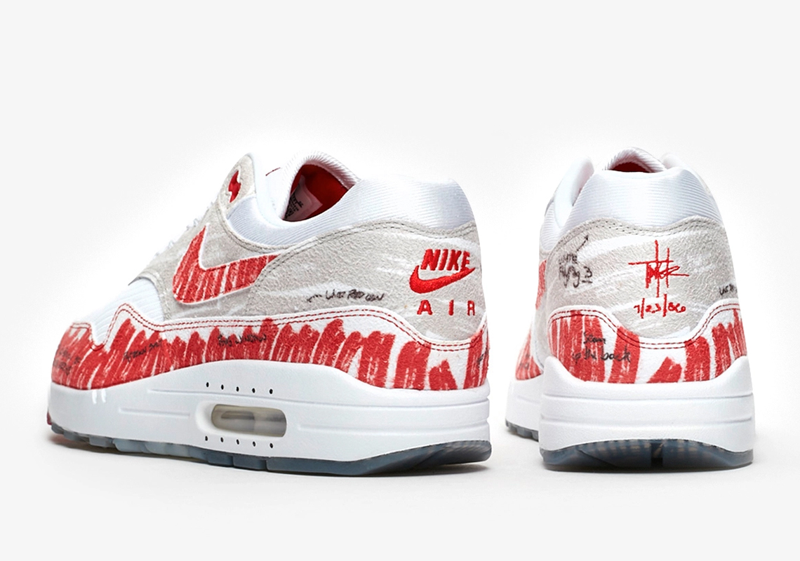 nike air max 1 sketch to shelf white red