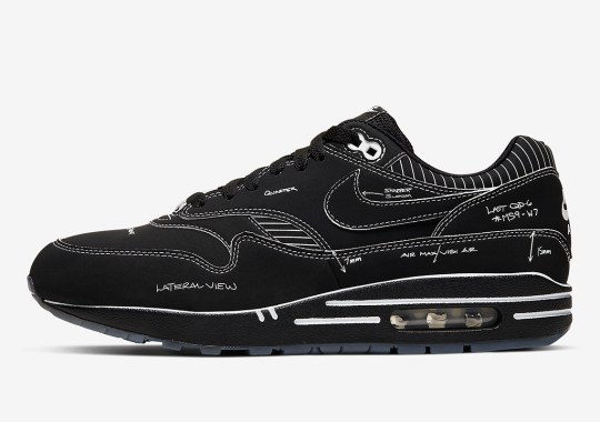 Official Images Of The Nike Air Max 1 “Tinker Schematic” In Black