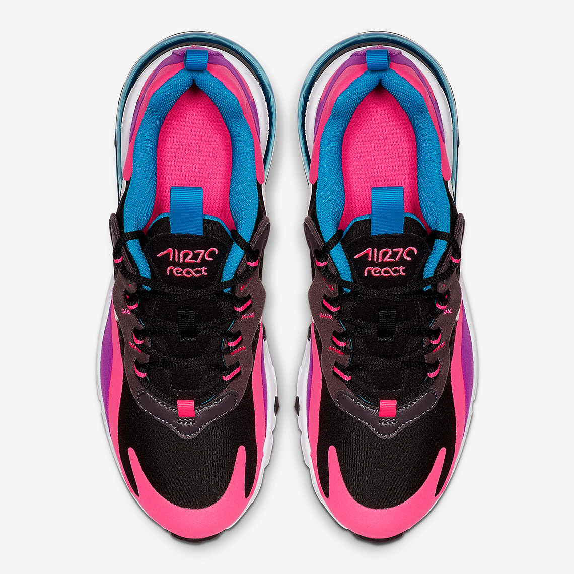 Nike Air Max 270 React Girls Shoes Size 6, Color: Blue Void/Magic  Ember/Black/Pink/Purple 