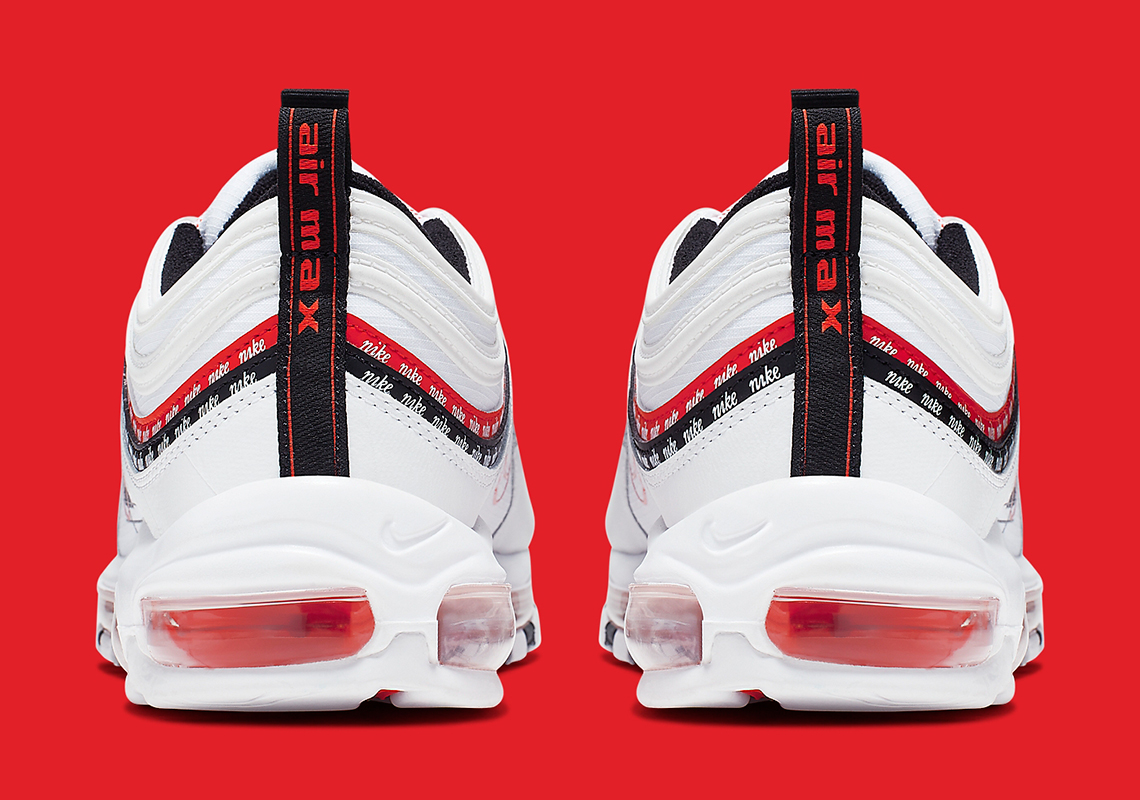 nike air max 97 sketch logo white black red