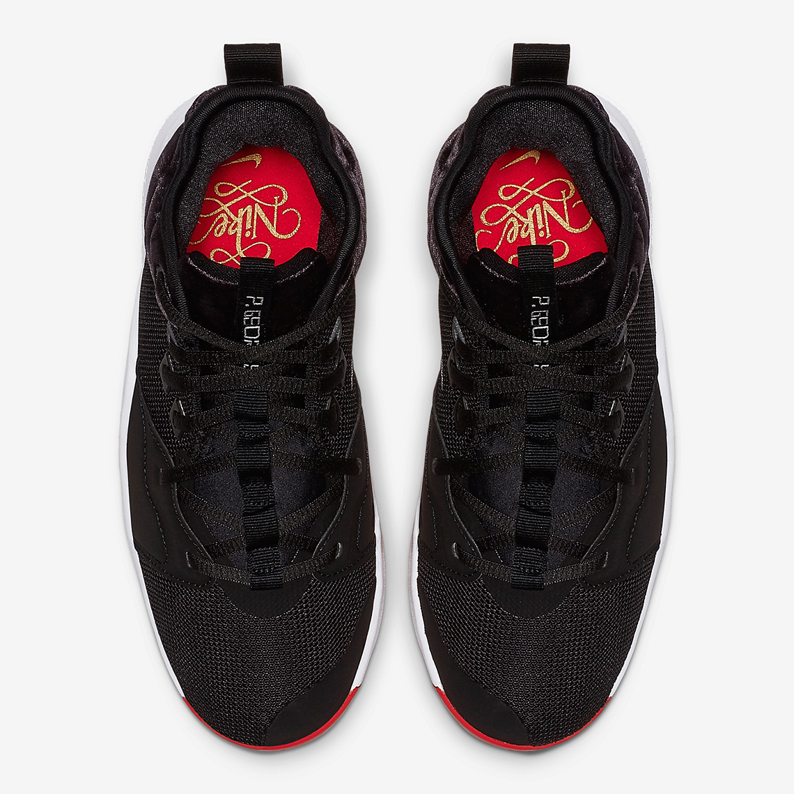 Nike Pg 3 Gs Velour Black Red Aq2462 016 6