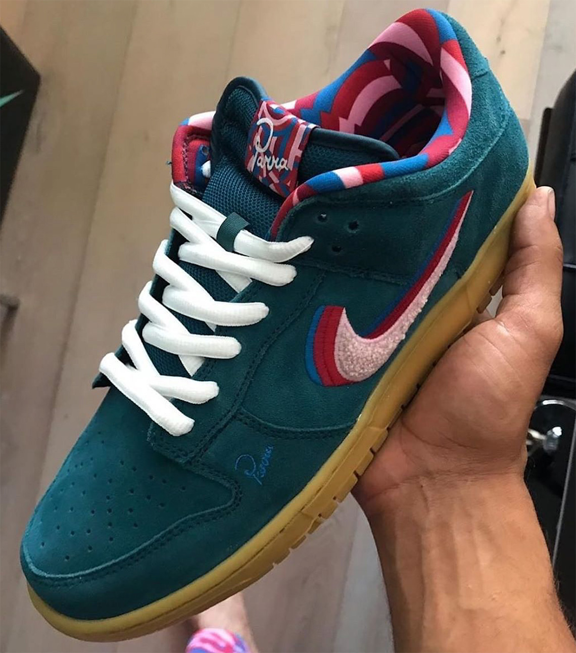 Parra Nike Essentional Sb Dunk Friends And Family Teal 2