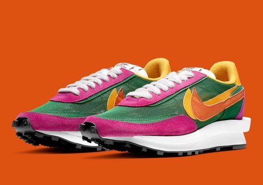 Official Images Of The sacai x Nike LDWaffle In Pine Green And Clay Orange