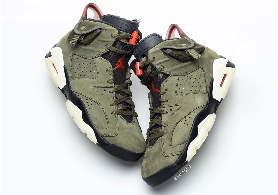 travis scott jordan 6 olive green