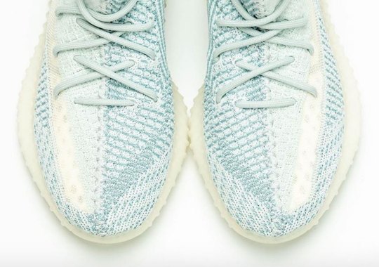 Could This adidas Yeezy 350 With Blue Streaks Be The Upcoming “Cloud White”?