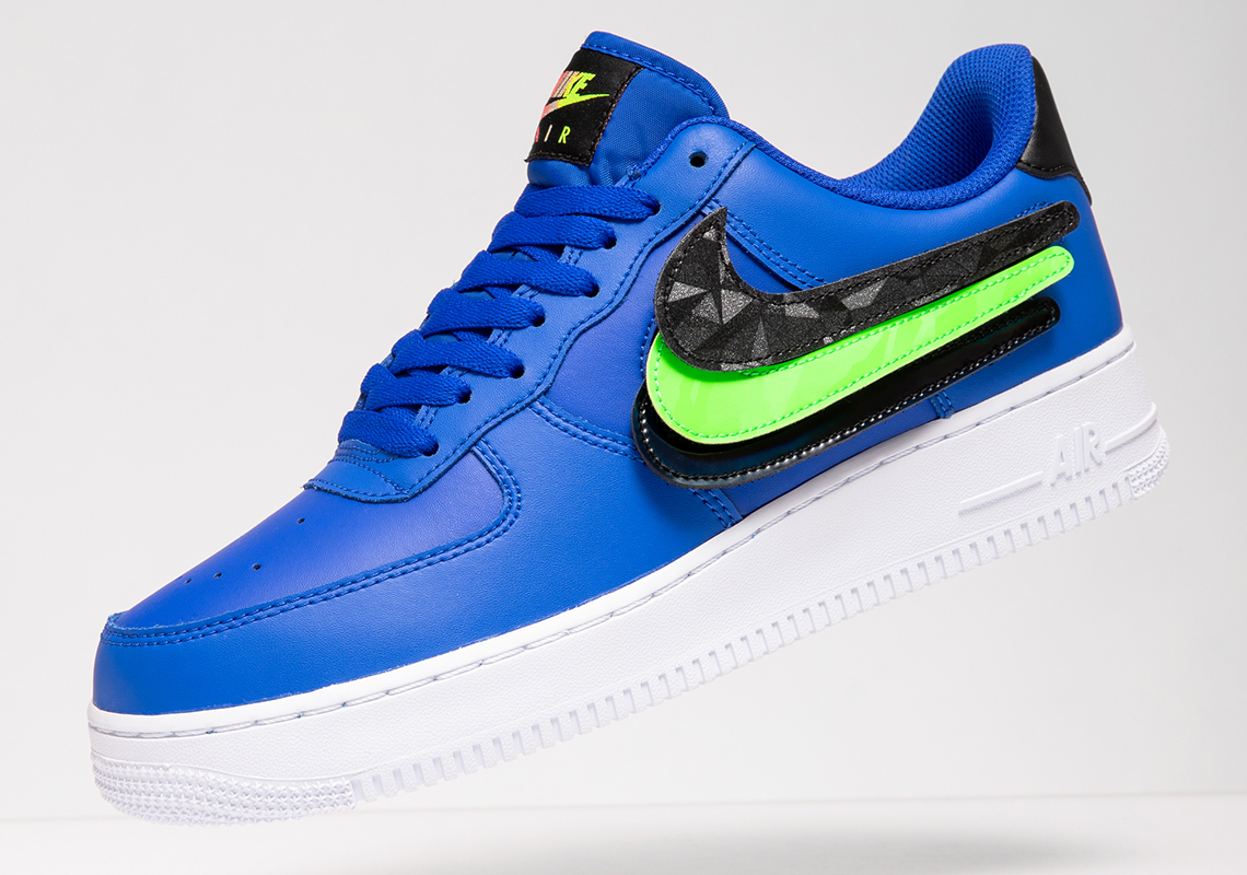 black air force 1 with blue swoosh