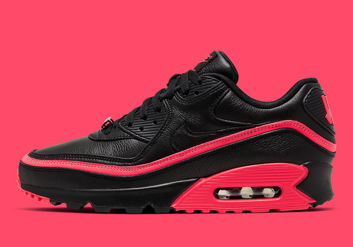 nike air max 90 undefeated black solar red