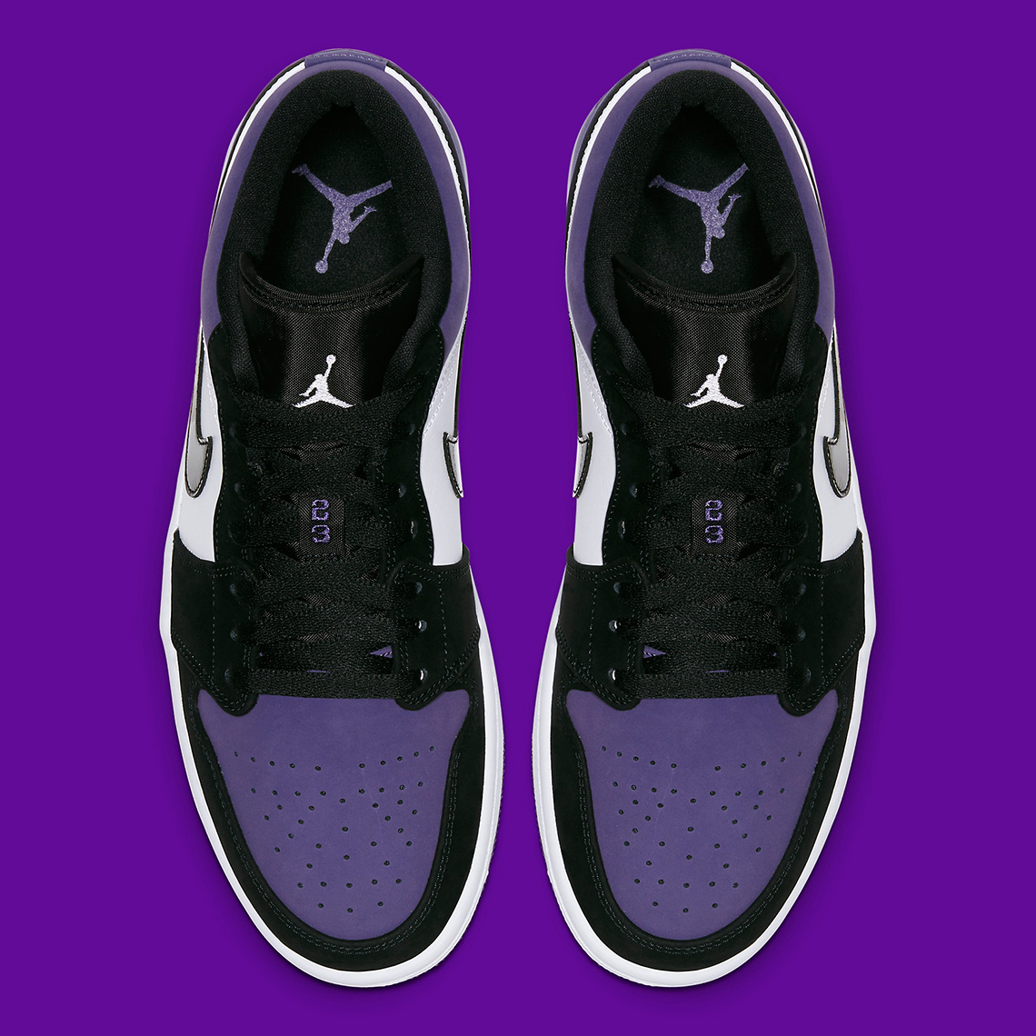 Air Jordan 1 Low Retro Black Court Purple 553558 125 5