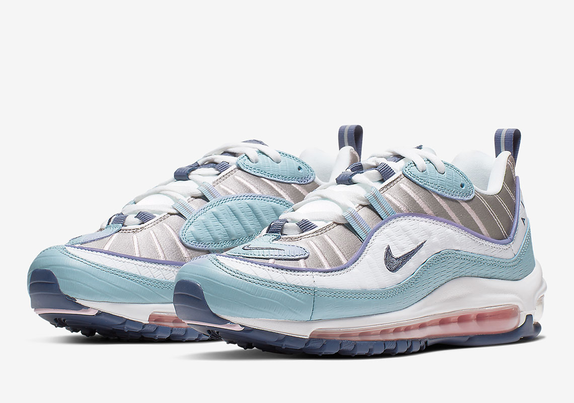 The Nike Air Max 98 "Snakeskin" Emerges With Seafoam and Pink Accents For Women