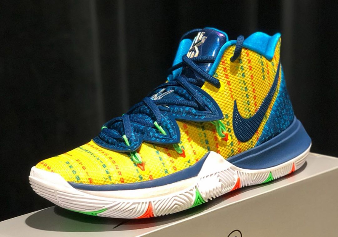 kyrie 5 yellow and blue